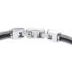 Bracelet acier - 3 cables acier blanc/noir/blanc - 19,5+1,5cm - réglable