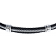 Bracelet acier - 3 cables acier noir/blanc/noir - 19,5+1,5cm - réglable