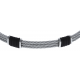 Bracelet acier - 3 cables acier - corde nautique noir - 19,5+1,5cm - réglable