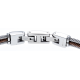 Bracelet acier - 3 cables acier blanc/marron/blanc - 19,5+1,5cm - réglable