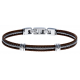 Bracelet acier - 3 cables acier marron/blanc/marron - 19,5+1,5cm - réglable