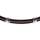 Bracelet acier - 3 cables acier marron/blanc/marron - 19,5+1,5cm - réglable
