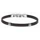 Bracelet acier - 3 cables acier noir/marron/noir - 19,5+1,5cm - réglable