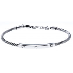 Bracelet acier - câble acier  - 19,5+1,5cm - réglable