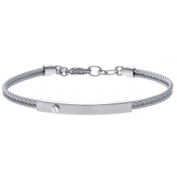 Bracelet acier - 2 câbles acier  - 19,5+1,5cm - réglable