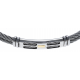 Bracelet acier - 2 câbles acier - or jaune 18KT 0,03g - 19,5+1,5cm - réglable