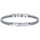 Bracelet acier - 2 câbles acier - vis or jaune 18KT 0,02g - 19,5+1,5cm - réglable