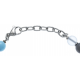 Bracelet acier  - verre de murano - 19+4cm