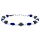 Bracelet acier 2 tons - verre de murano - 19+4cm