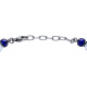 Bracelet acier 2 tons - verre de murano - 19+4cm