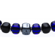 Bracelet acier - verre de murano - 19+4cm