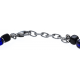 Bracelet acier - verre de murano - 19+4cm