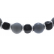 Bracelet acier 2 tons - verre de murano - 19+4cm