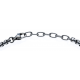 Bracelet acier 2 tons - verre de murano - 19+4cm