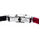 Bracelet acier nœud marin - corde nautique - noir et rouge - 21,5cm - réglable