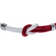 Bracelet acier nœud marin - corde nautique - blanc et rouge - 21,5cm - réglable