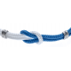 Bracelet acier nœud marin - corde nautique - blanc et bleu clair - 21,5cm - réglable