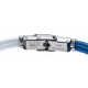 Bracelet acier nœud marin - corde nautique - blanc et bleu clair - 21,5cm - réglable