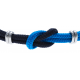 Bracelet acier nœud marin - corde nautique - bleu foncé et bleu clair - 21,5cm - réglable