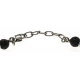 Bracelet acier 2 tons - pierre de lave - hématite enrobé - 19+4cm