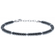 Bracelet acier 2 tons - hématite - 19+4cm