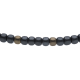 Bracelet acier - hématite noir et doré (4x1) enrobé - 19+4cm