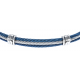 Bracelet acier - 3 cables acier bleu/blanc/bleu - 19,5+1,5cm - réglable