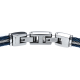 Bracelet acier - 3 cables acier bleu/blanc/bleu - 19,5+1,5cm - réglable