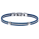 Bracelet acier - 3 cables acier bleu/blanc/bleu - 19,5+1,5cm - réglable
