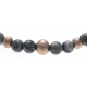 Bracelet acier pour homme - élastique - jaspe gris (map stone) - 21 cm
