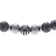 Bracelet acier pour homme - élastique - jaspe gris (map stone) - 21 cm