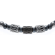 Bracelet acier pour homme - élastique - hématite - 21cm