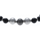 Bracelet acier pour homme - élastique - onyx - 21cm