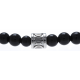 Bracelet acier pour homme - élastique -  onyx - 21cm