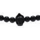 Bracelet acier pour homme - élastique - la faucheuse - marbre - onyx - 21cm