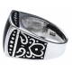 Bague en argent rhodié 7g imitation onyx -T 54 à 72