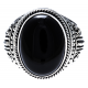 Bague argent 6,8g - onyx véritable - T54 à T70