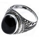 Bague argent 6,8g - onyx véritable - T54 à T70