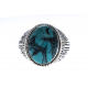 Bague argent 6,8g - turquoise véritable - T54 à T70