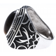 Bague argent rhodié 7,4g - œil de tigre - T56 à 70