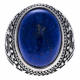 Bague argent rhodié 8,3g - lapis lazuli - T56 à 70
