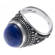 Bague argent rhodié 8,3g - lapis lazuli - T56 à 70