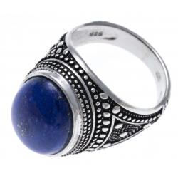 Bague argent rhodié 8,3g - lapis lazuli - T56 à 70