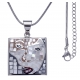 Collier en acier - nacre - émail - 45+5cm