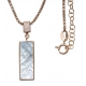 Collier argent rhodié rosé 5,8g - nacre blanche - pendentif rosé plaqué 1 micron - 45+5cm