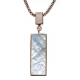 Collier argent rhodié rosé 5,8g - nacre blanche - pendentif rosé plaqué 1 micron - 45+5cm