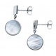 Boucles d'oreille argent rhodié nacre blanche