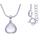 Collier argent rhodié 4,7g - nacre blanche - 45+5cm