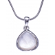 Collier argent rhodié 4,7g - nacre blanche - 45+5cm