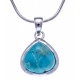 Collier argent rhodié 4,7g - turquoise assemblée - 45+5cm